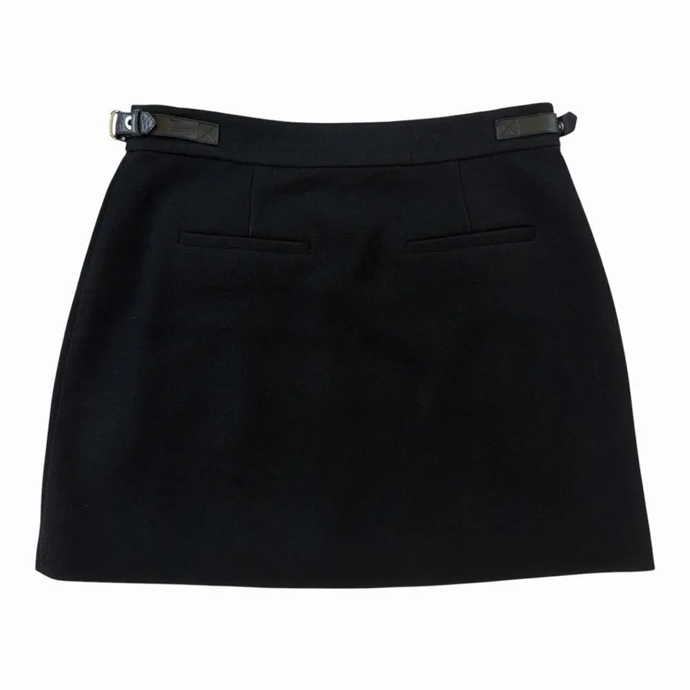 Alexander Wang Cupro Mini Skirt Black Womens Size 8 Multi Zip Edgy Designer